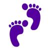 Bare Foot Prints Footprints - Vinyl Decal Sticker - 5.75" x 7.75" - Purple view 1