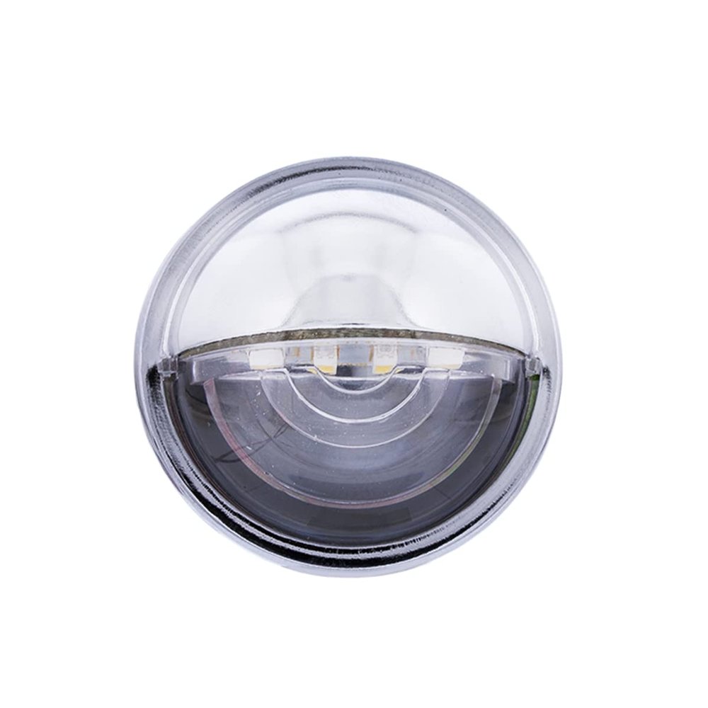 United Pacific 39995B 4 LED Rounded License Light, 1 Diameter, Steel Housing, Easy Push-On Install, Bright White LED Light 1 Unit