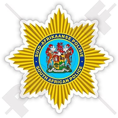 SOUTH AFRICA POLICE Former Badge, SAP Suid-Afrikaanse Polisie, S.African 3,5" (90mm) Vinyl Sticker, Decal