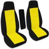 Totally Covers Compatible with 1991-1997 Ford Ranger/Explorer 4-Door & Mazda B-Series Two-Tone Truck/SUV Bucket Seat Covers with Center Armrest Cover: Black and Yellow (21 Colors) view 1