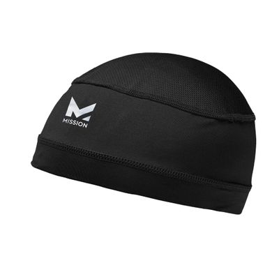 MISSION Cooling Helmet Liner- Cools Instantly When Wet, UPF 50, Wear Under Helmets, Hardhats & More- Black