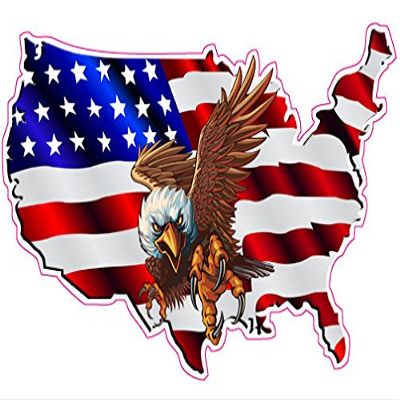 Nostalgia Decals USA as a Flag with Eagle Large Decal 11.5 in. x 8 in in The United States
