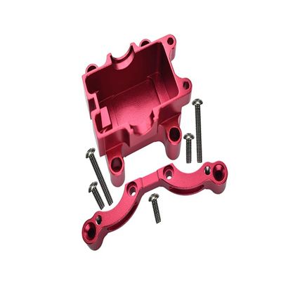 GPM For Tamiya TT-01 Upgrade Parts Aluminum Front Damper Plate With Gear Box & Screws - 2Pcs Set Red