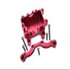 GPM For Tamiya TT-01 Upgrade Parts Aluminum Front Damper Plate With Gear Box & Screws - 2Pcs Set Red view 1