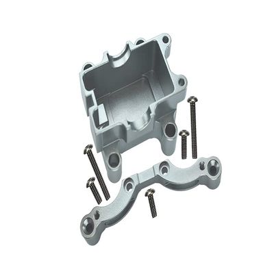 TT-01 Upgrade Parts Aluminum Front Damper Plate With Gear Box & Screws - 2Pcs Set Silver