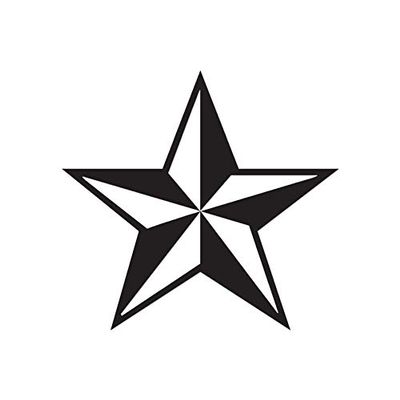 Nautical Star Lone Barn - Vinyl Decal Sticker - 6" x 5.75" - Black
