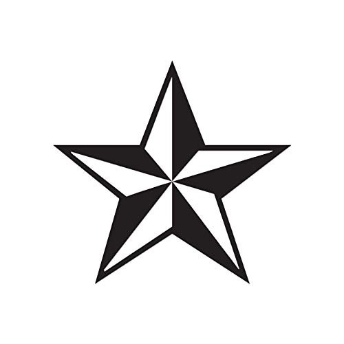 Nautical Star Lone Barn - Vinyl Decal Sticker - 6" x 5.75" - Black