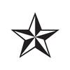 Nautical Star Lone Barn - Vinyl Decal Sticker - 6" x 5.75" - Black view 1