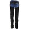 Milwaukee Leather SH1182 Women's Black with Purple Textile Motorcycle Riding Chaps with Tribal Embroidery - 2X-Large view 3