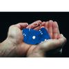 Zone Tech Blue 3" Square Hanging Dice-Soft Fuzzy Decorative Vehicle Hanging Mirror Dice with White Dots - Pair view 4