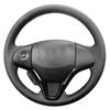 Loncky Black Genuine Leather Custom Fit Hand Stitched OEM Car Steering Wheel Cover for 2015 2016 Honda Fit / 2016 Honda HRV HR-V Interior Accessories DIY view 1