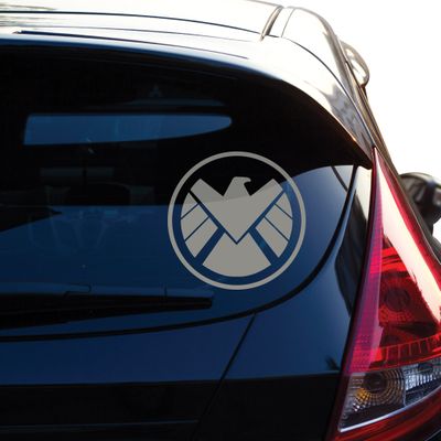 Yoonek Graphics Agents of Shield Decal Sticker for Car Window, Laptop, Motorcycle, Walls, Mirror and More. # 514 (4", Metallic Silver)