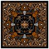 Hot Leathers Paisley Skulls Bandana (Black/Orange, 21" x 21") view 1