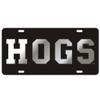 Arkansas Razorbacks Black Laser Cut License Plate - HOGS view 1