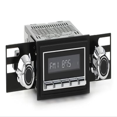 RetroSound HC-226-55-75 Hermosa Direct-Fit Radio for Classic Vehicles (Chrome Face and Buttons, Black Bezel)