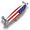 USA American Flag 01 - Decal Style Vinyl Wrap Skin fits Longboard Skateboards up to 10"x42" (Longboard NOT Included) view 1
