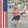 USA American Flag 01 - Decal Style Vinyl Wrap Skin fits Longboard Skateboards up to 10"x42" (Longboard NOT Included) view 3