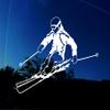 SKI Decal Sticker- I Love Skiing SnowSKI Decal Sticker- I Love Skiing Snow Alpine Winter Sport Downhill Skier Car Truck Window - Facing Left - X Large 8.6" x 5.6" inches view 2