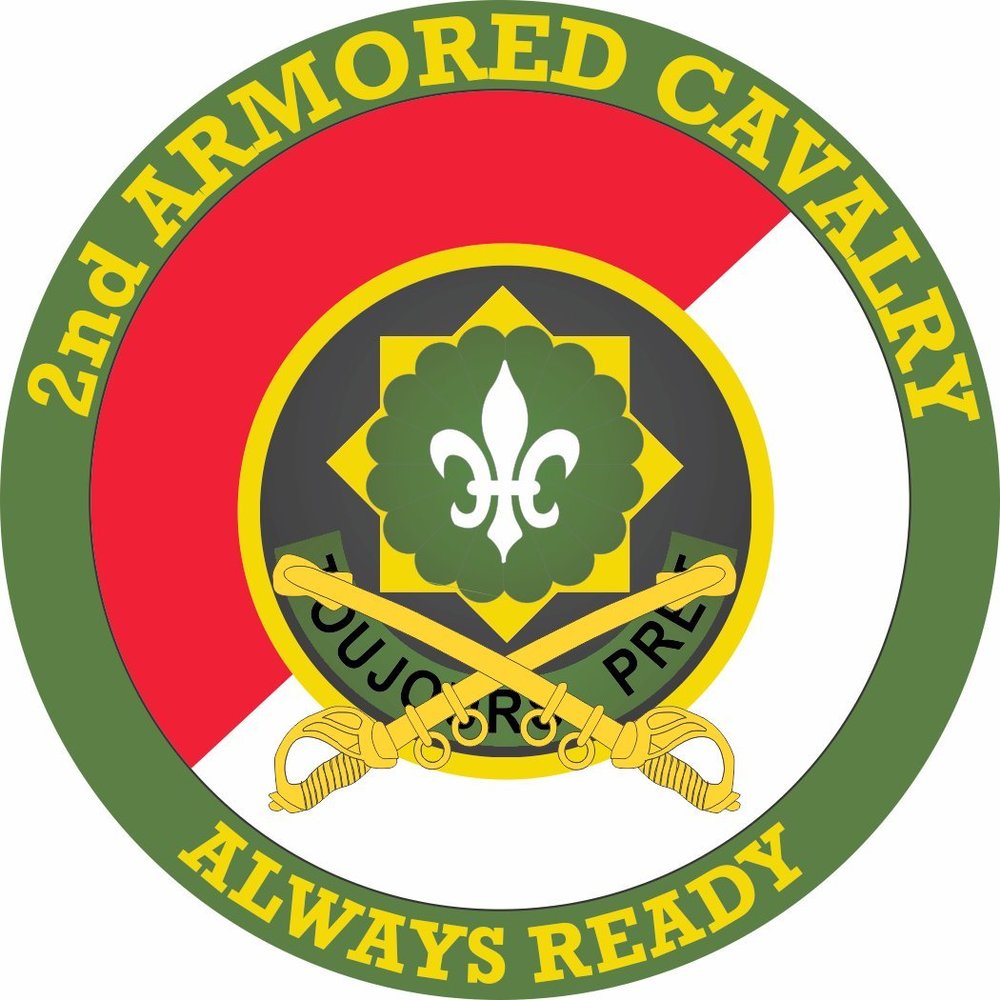 2nd Armored Cavalry with Sabres 3.8 Inch Decal (2 Pack)