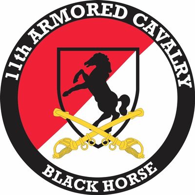 11th Armored Cavalry with Sabres 3.8 Inch Decal