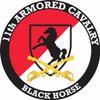11th Armored Cavalry with Sabres 3.8 Inch Decal view 1