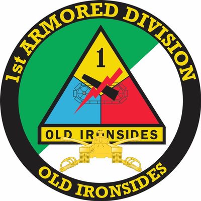 1st Armored Division with Armor Insignia 5.5 Inch Decal (2 Pack)