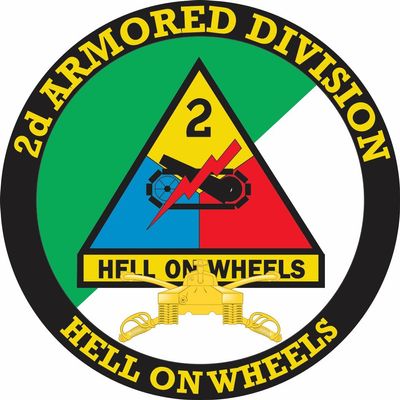 2nd Armored Division with Armor Insignia 3.8 Inch Decal