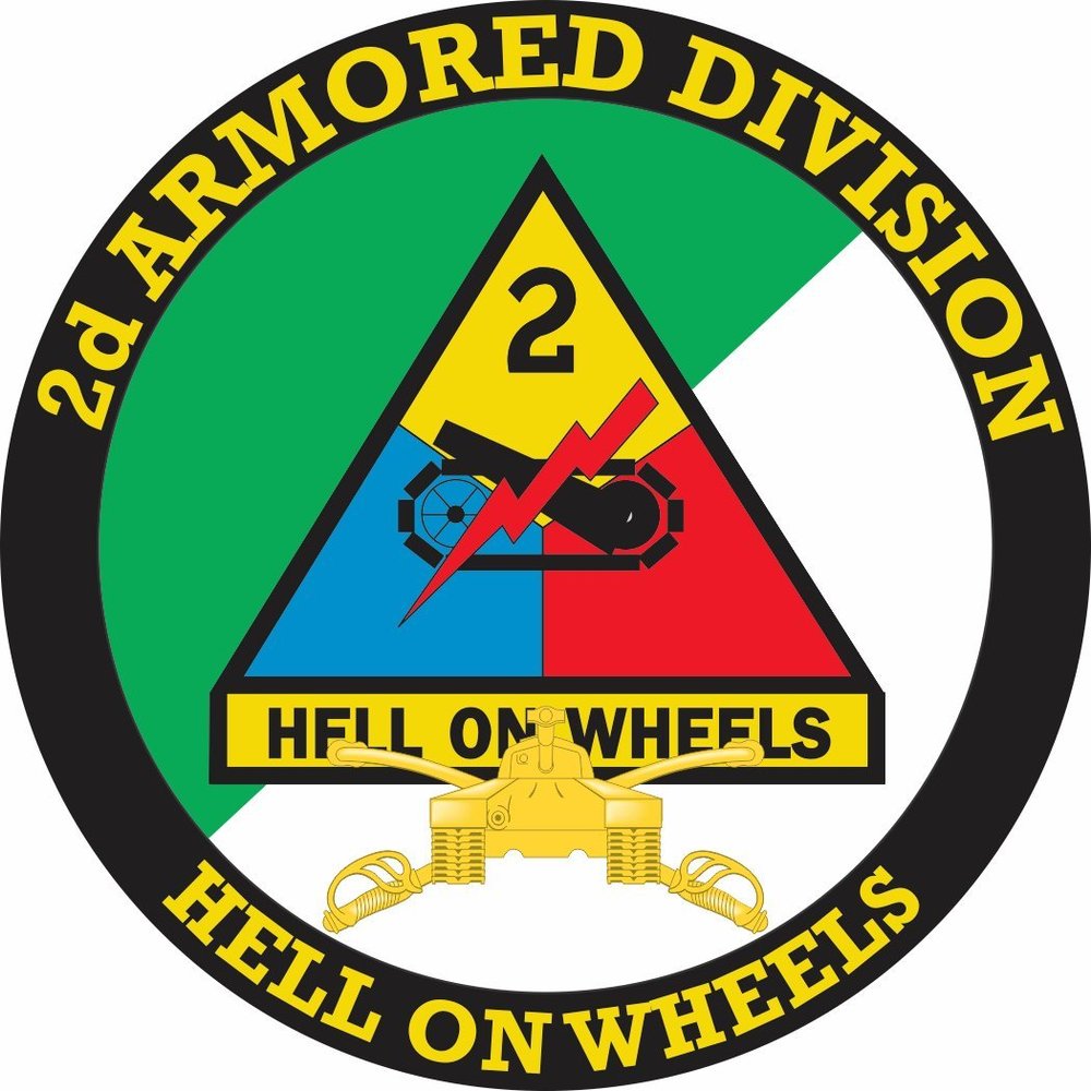 2nd Armored Division with Armor Insignia 3.8 Inch Decal