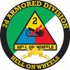 2nd Armored Division with Armor Insignia 3.8 Inch Decal (2 Pack) view 1