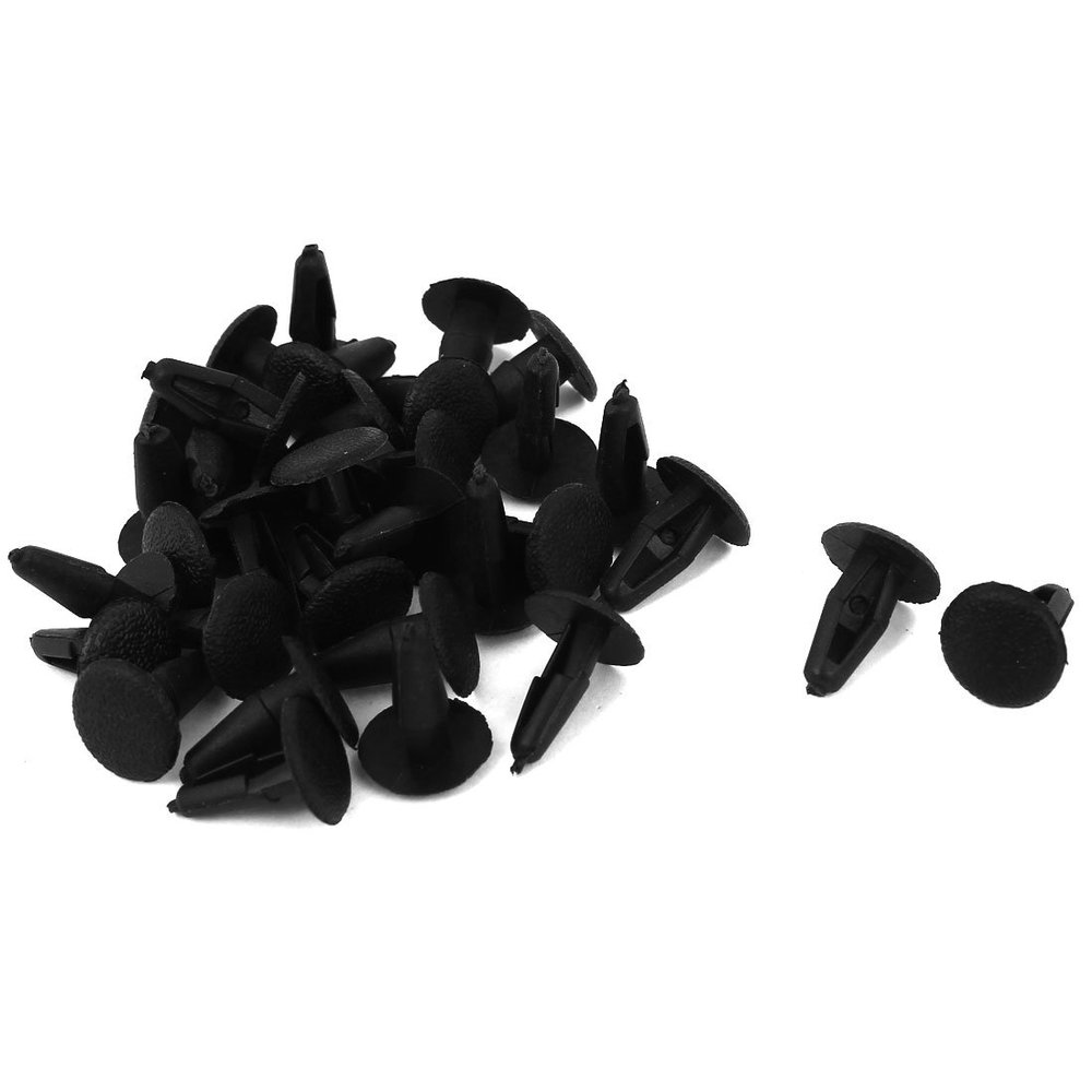 uxcell 32 Pcs Black Plastic Rivets Clip 3mm x 5mm x 13mm