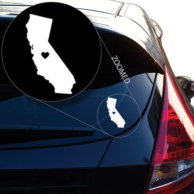 Yoonek Graphics Love California Decal Sticker for Car Window, Laptop and More. # 567 (12" x 7.5", White)