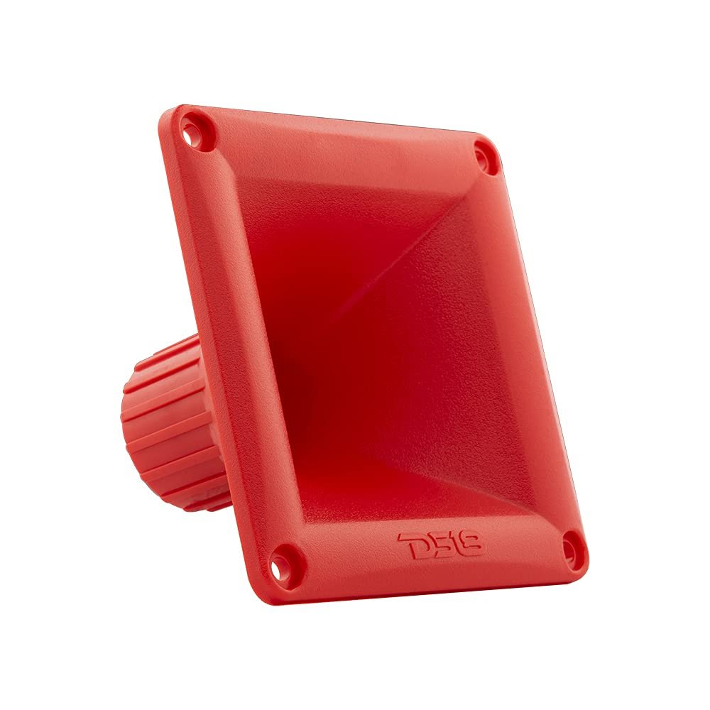 DS18 PRO-H44 Red Universal Square Driver Tweeter Horn Body Easy Twist On/Off Installation, Set of 1 (Red)