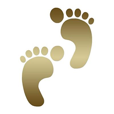 Bare Foot Prints Footprints - Vinyl Decal Sticker - 5.75" x 7.75" - Gold