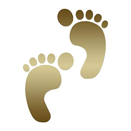 Bare Foot Prints Footprints - Vinyl Decal Sticker - 5.75" x 7.75" - Gold