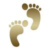 Bare Foot Prints Footprints - Vinyl Decal Sticker - 5.75" x 7.75" - Gold view 1