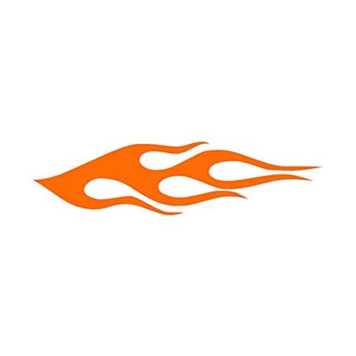 Flame Fire Splash - Vinyl Decal Sticker - 9" x 2.3" - Orange