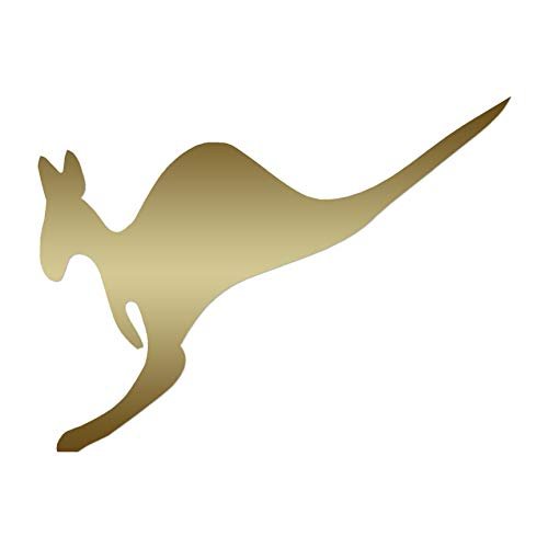 Jumping Kangaroo - Vinyl Decal Sticker - 5" x 3.75" - Gold