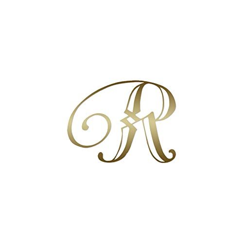 Monogram Font R Initial - Vinyl Decal Sticker - 5" x 3.75" - Gold