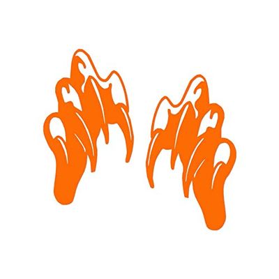 Claw Rip Tear - Vinyl Decal Sticker - 4" x 3.75" - Orange