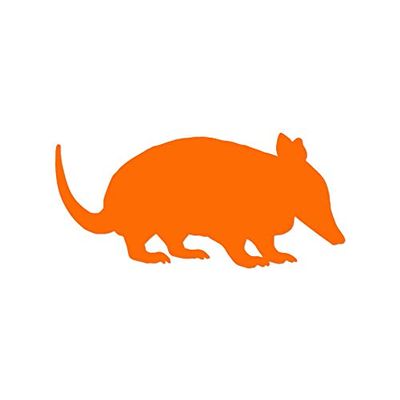 Decorative Decal - Armadillo 8" x 3.75" - Orange - Vinyl Sticker