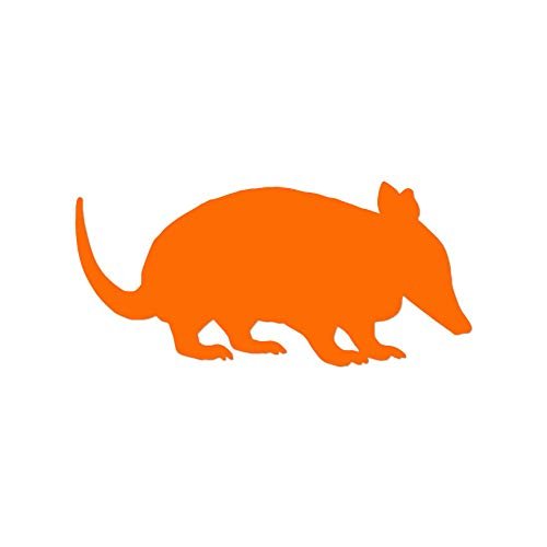Decorative Decal - Armadillo 8" x 3.75" - Orange - Vinyl Sticker