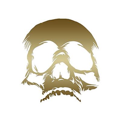Skull Bones Skeleton - Vinyl Decal Sticker - 3.75" x 4" - Gold