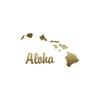 Aloha Hawaiian Island - Vinyl Decal Sticker - 6.45" x 3.75" - Gold view 1