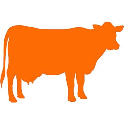 Dairy Cow Bovine - Vinyl Decal Sticker - 5.75" x 3.75" - Orange