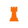 Decorative Decal - Chess Piece Castle Rook 3.5" x 5.75" - Orange - Vinyl Sticker view 1