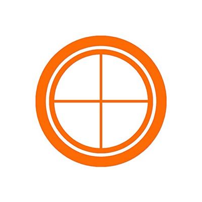 Decorative Decal - Crosshairs Target 3.75" x 3.75" - Orange - Vinyl Sticker