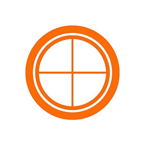 Decorative Decal - Crosshairs Target 3.75" x 3.75" - Orange - Vinyl Sticker