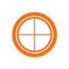 Decorative Decal - Crosshairs Target 3.75" x 3.75" - Orange - Vinyl Sticker view 1
