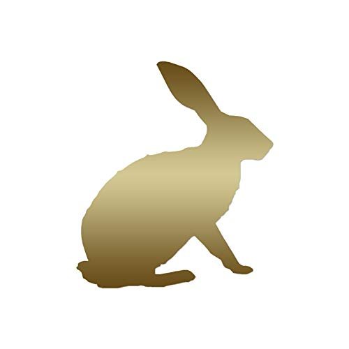 Bunny Jack Rabbit - Vinyl Decal Sticker - 3.25" x 3.75" - Gold