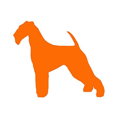 Airedale Terrier Dog Breed - Vinyl Decal Sticker - 4.5" x 3.75" - Orange